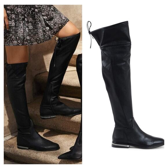 Michael Kors Jamie Stretch Over The Knee Boots Black Size 7 - Picture 1 of 12